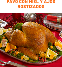 Pavo con miel y ajos rostizados
