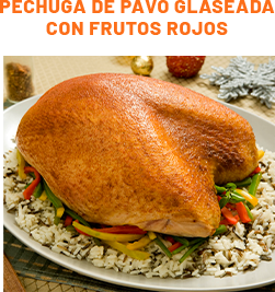 Pechuga de pavo glaseada con frutos rojo